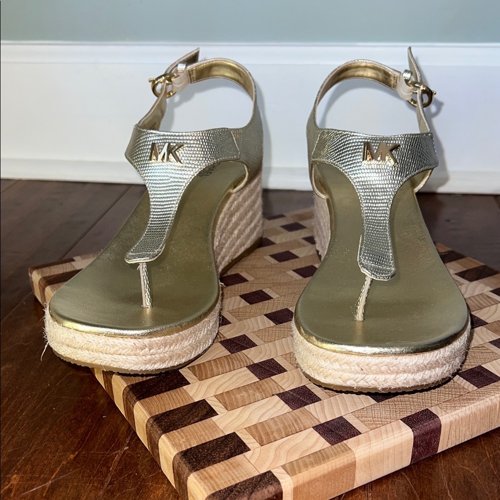 Michael Kors Gold Wedge Sandals